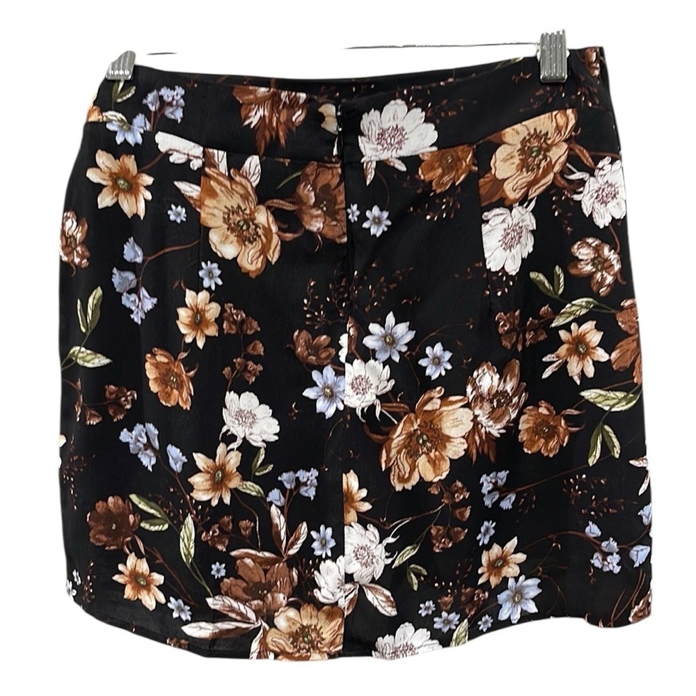 NWOT Sage The Label Faux Wrap Mini Skirt SZ S Black Floral - Picture 4 of 6